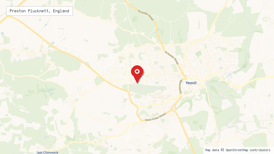 Street map of Preston Plucknett, England with location pin