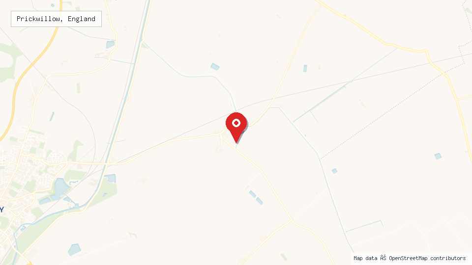 Street map of Prickwillow, England with location pin