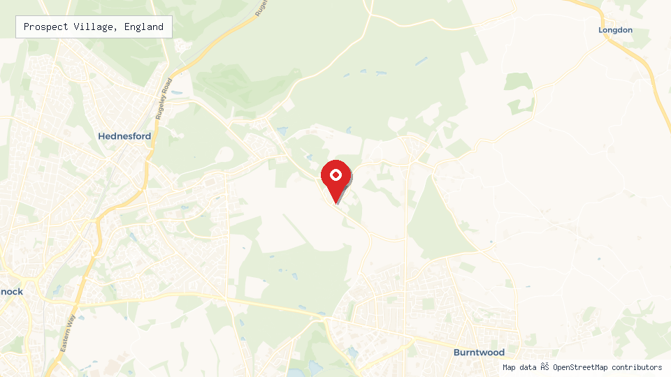 Street map of Prospect Village, England with location pin
