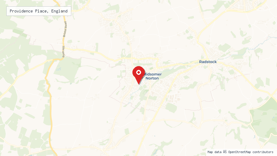 Street map of Providence Place, England with location pin