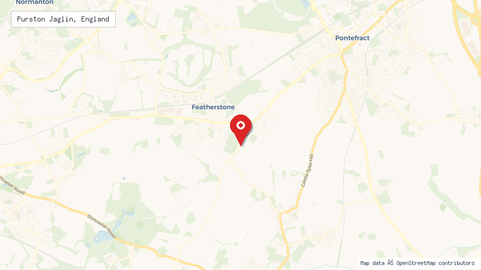 Street map of Purston Jaglin, England with location pin