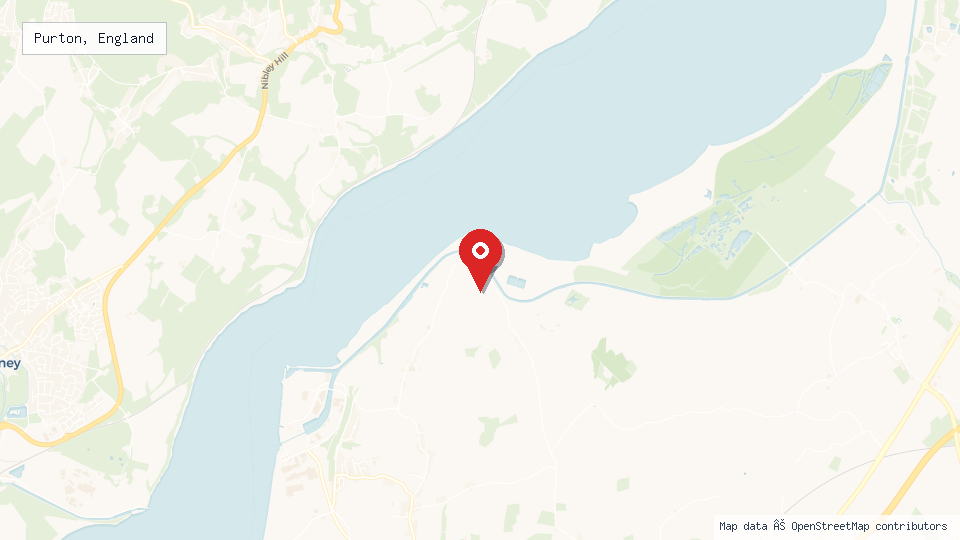 Street map of Purton, England with location pin
