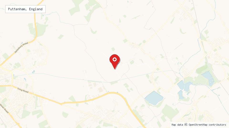 Street map of Puttenham, England with location pin