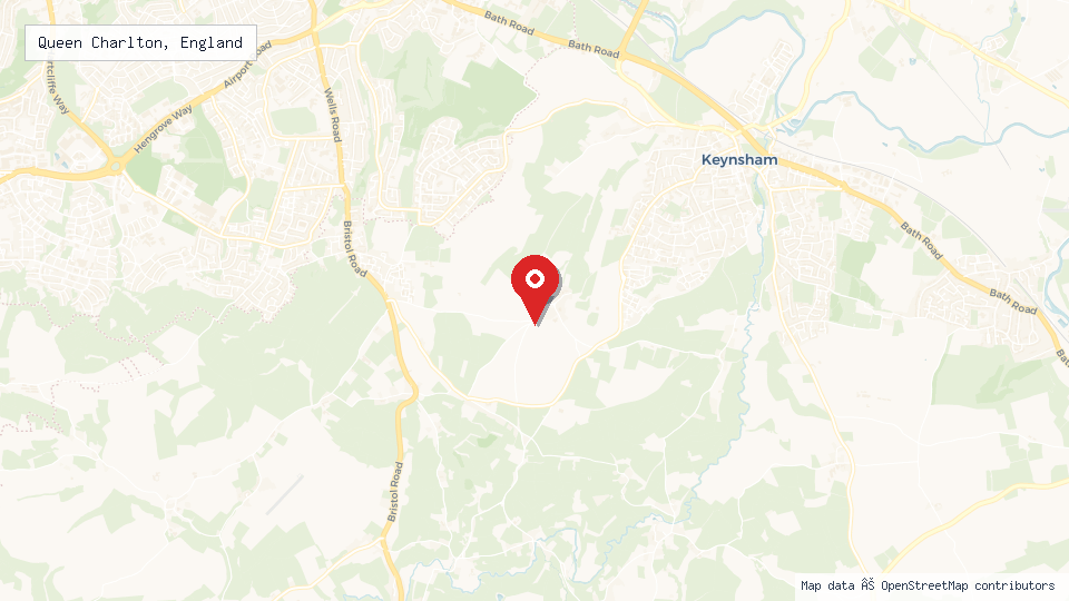 Street map of Queen Charlton, England with location pin