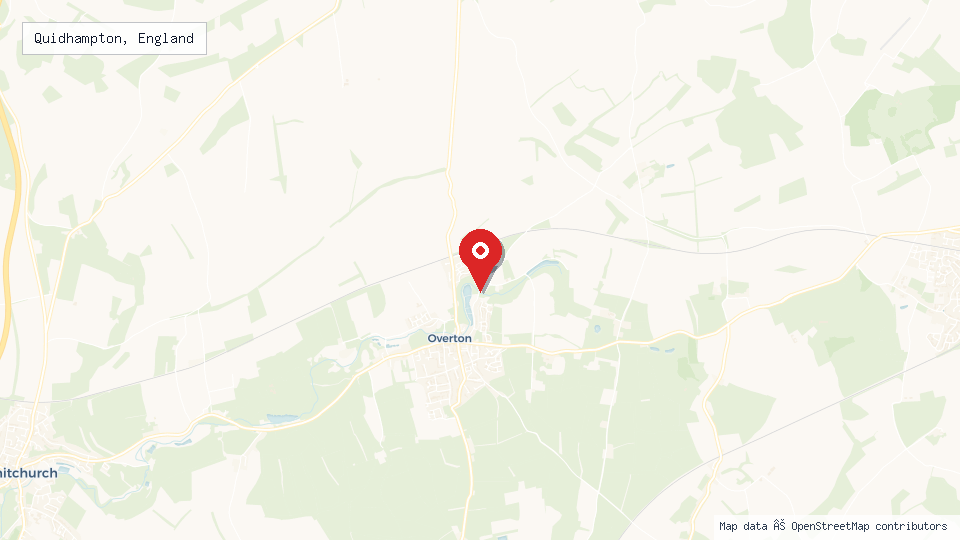 Street map of Quidhampton, England with location pin