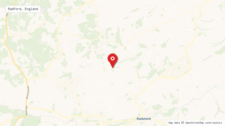 Street map of Radford, England with location pin