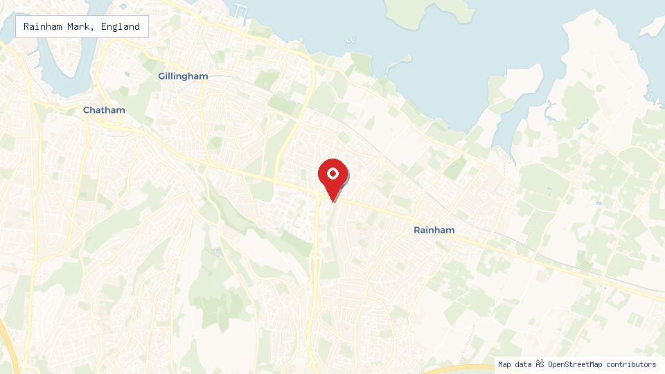 Street map of Rainham Mark, England with location pin
