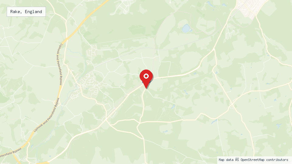 Street map of Rake, England with location pin