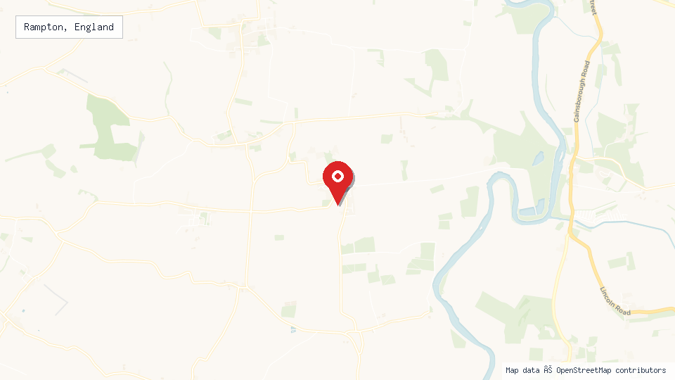 Street map of Rampton, England with location pin