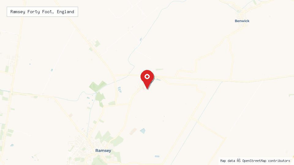 Street map of Ramsey Forty Foot, England with location pin