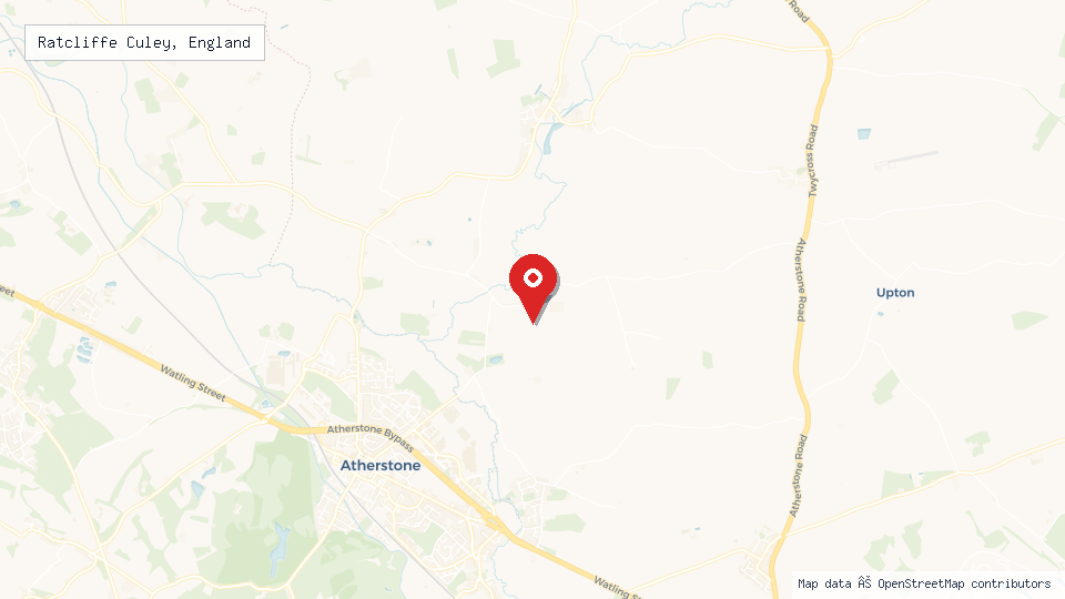 Street map of Ratcliffe Culey, England with location pin