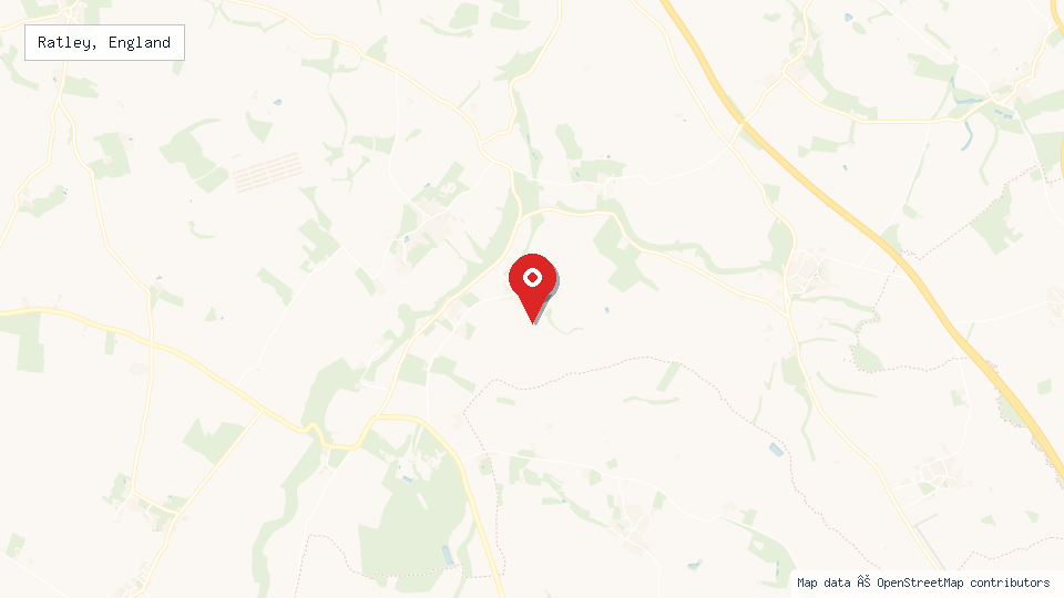 Street map of Ratley, England with location pin