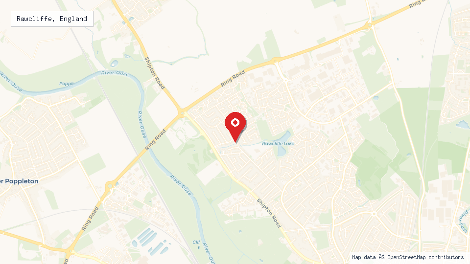 Street map of Rawcliffe, England with location pin