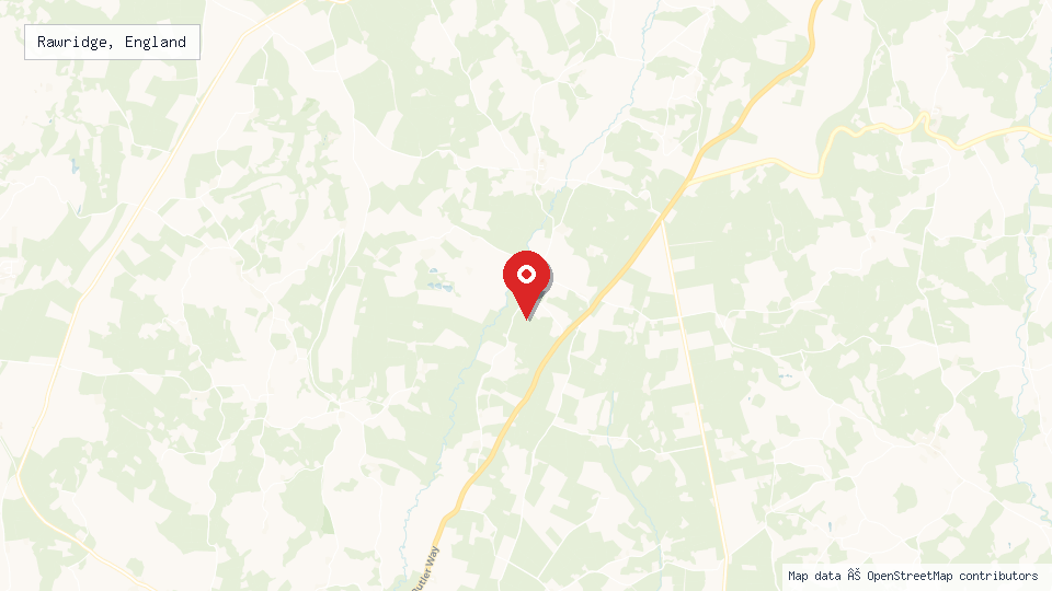 Street map of Rawridge, England with location pin