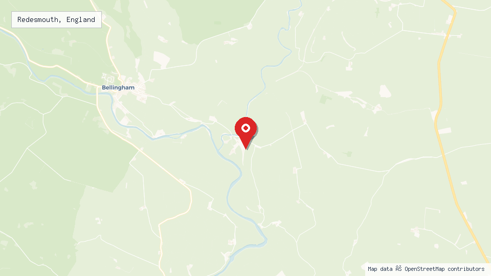 Street map of Redesmouth, England with location pin