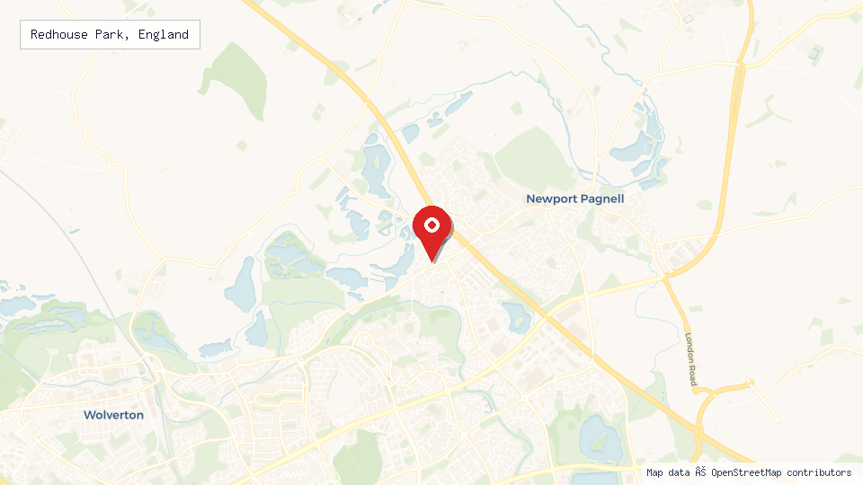 Street map of Redhouse Park, England with location pin