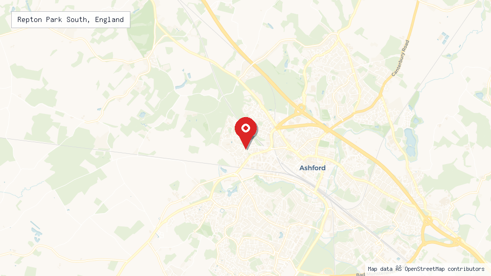 Street map of Repton Park South, England with location pin