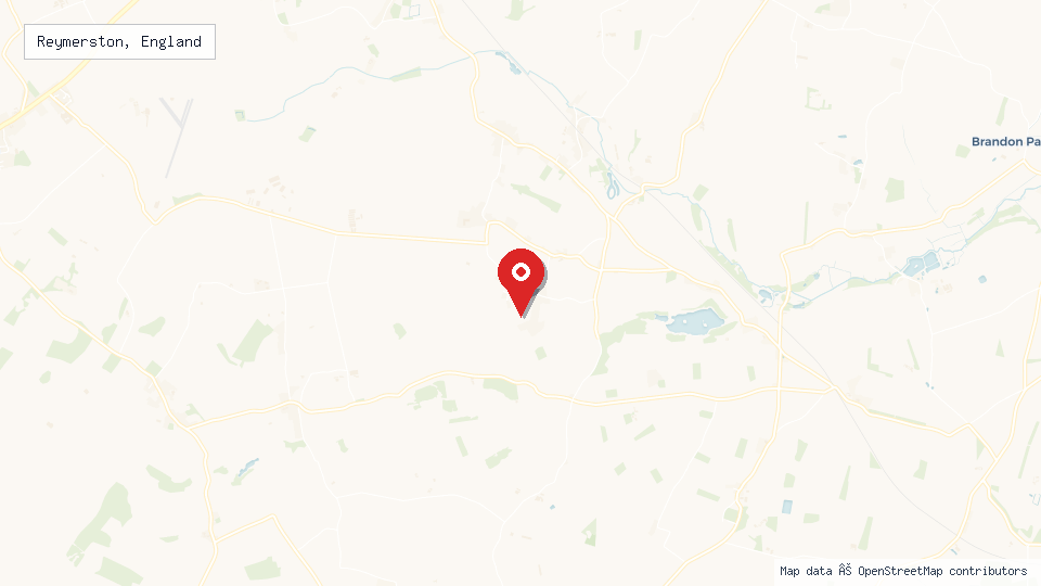 Street map of Reymerston, England with location pin