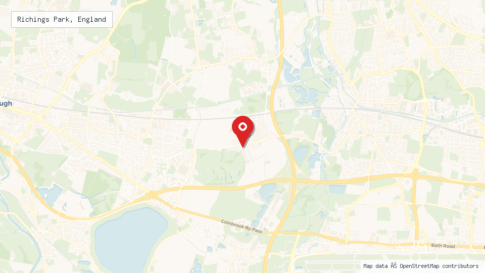Street map of Richings Park, England with location pin