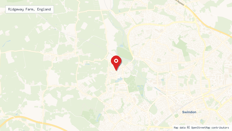 Street map of Ridgeway Farm, England with location pin