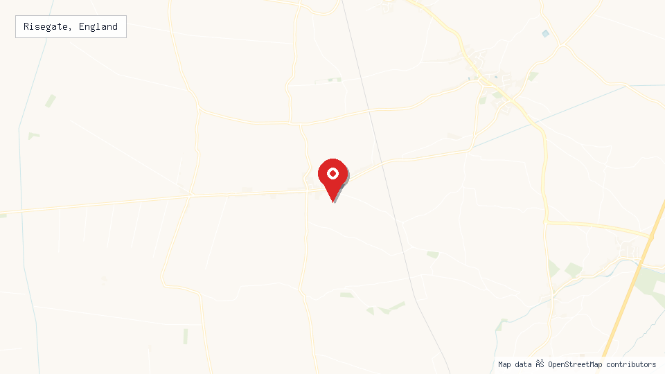 Street map of Risegate, England with location pin