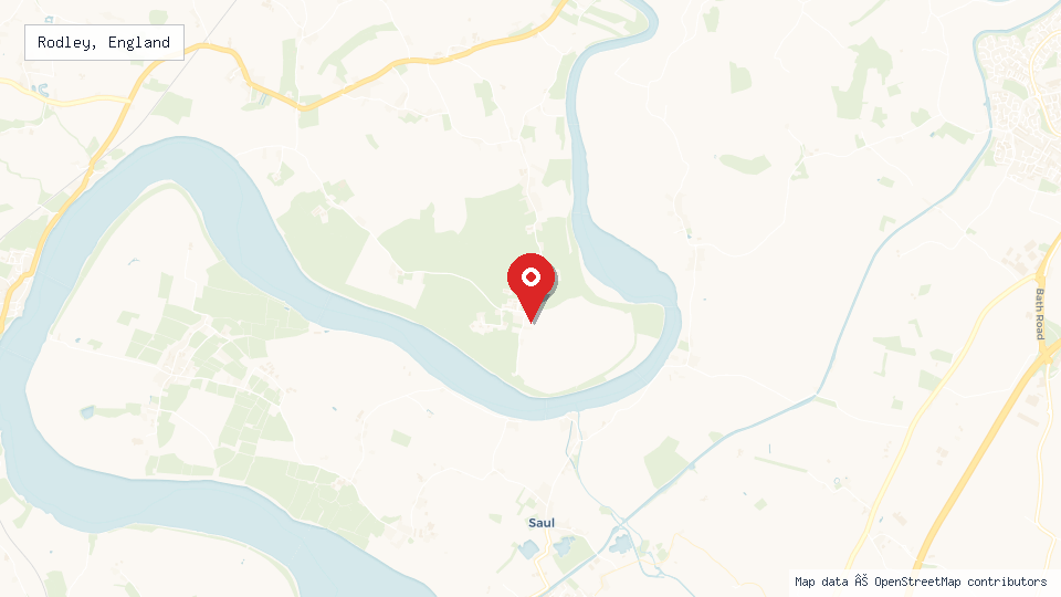 Street map of Rodley, England with location pin