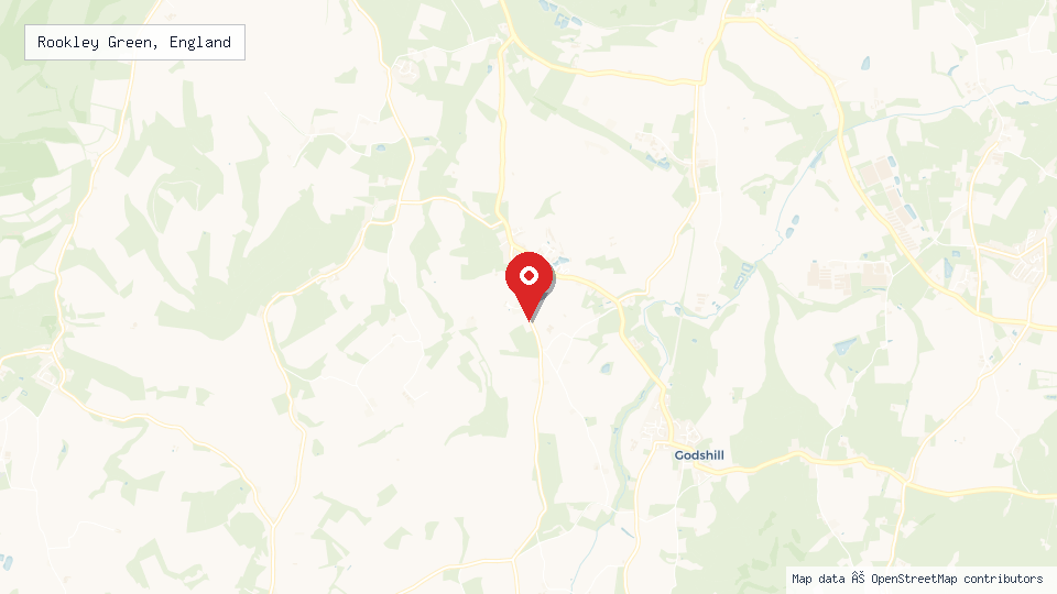 Street map of Rookley Green, England with location pin