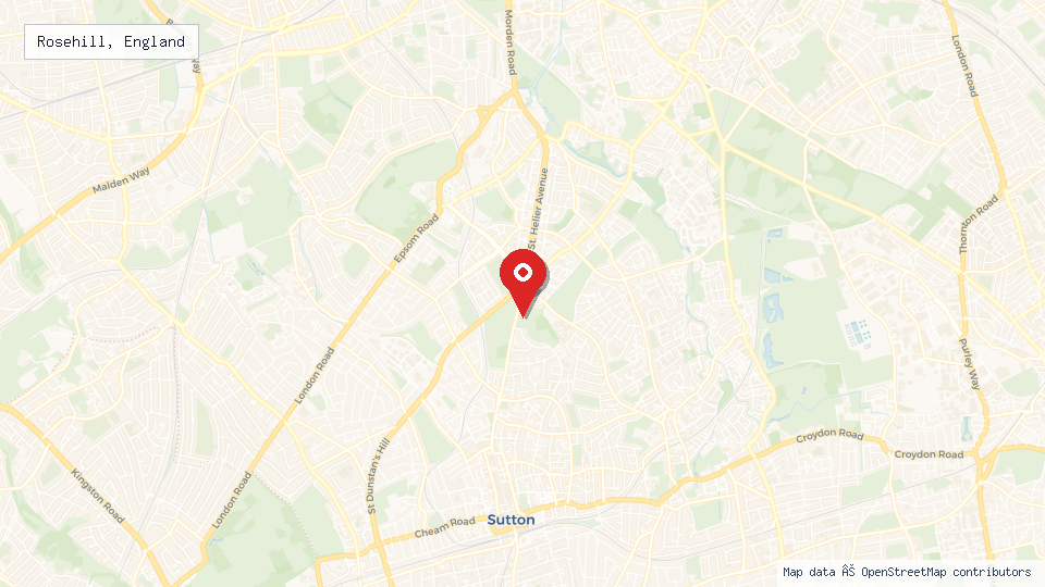 Street map of Rosehill, England with location pin