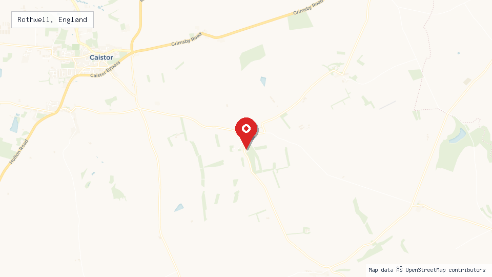 Street map of Rothwell, England with location pin