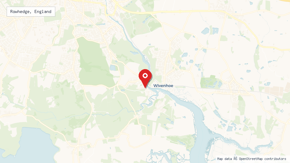 Street map of Rowhedge, England with location pin