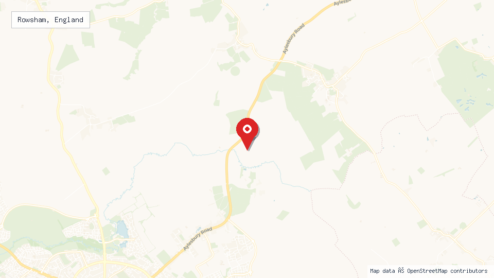 Street map of Rowsham, England with location pin