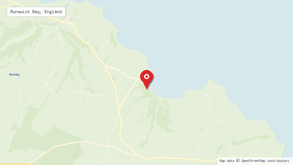Street map of Runswick Bay, England with location pin