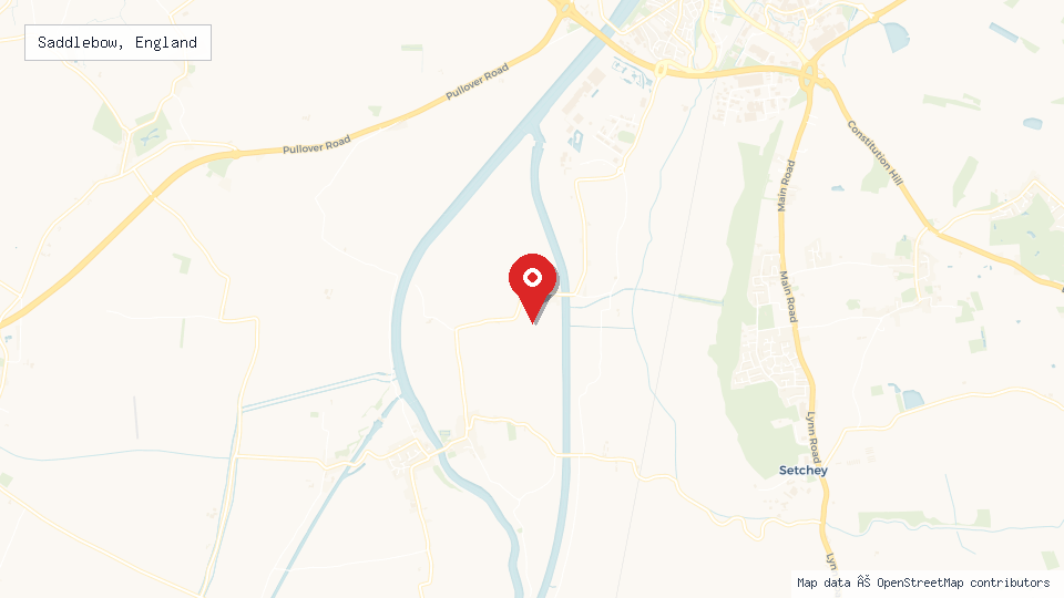 Street map of Saddlebow, England with location pin