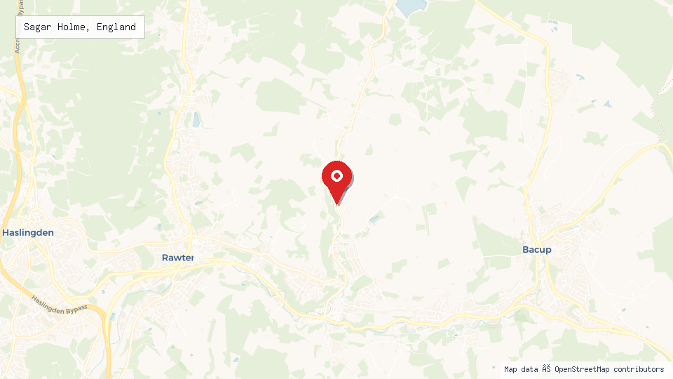 Street map of Sagar Holme, England with location pin