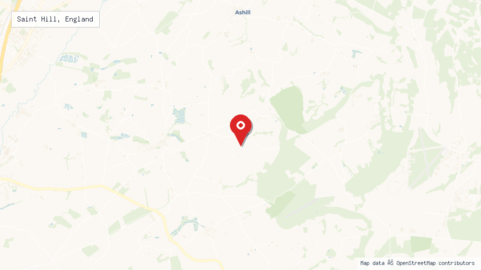 Street map of Saint Hill, England with location pin