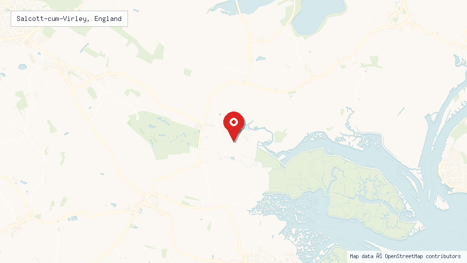 Street map of Salcott-cum-Virley, England with location pin