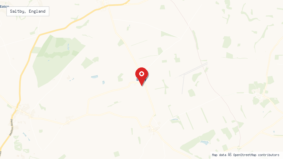 Street map of Saltby, England with location pin