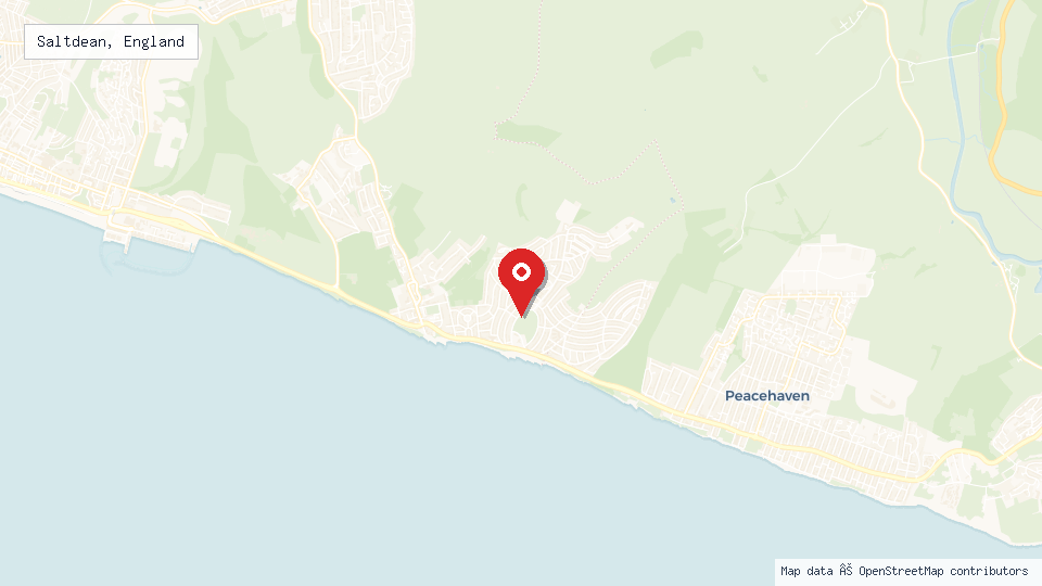 Street map of Saltdean, England with location pin