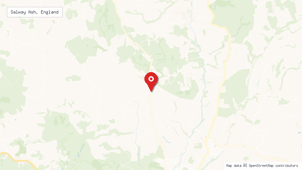Street map of Salway Ash, England with location pin