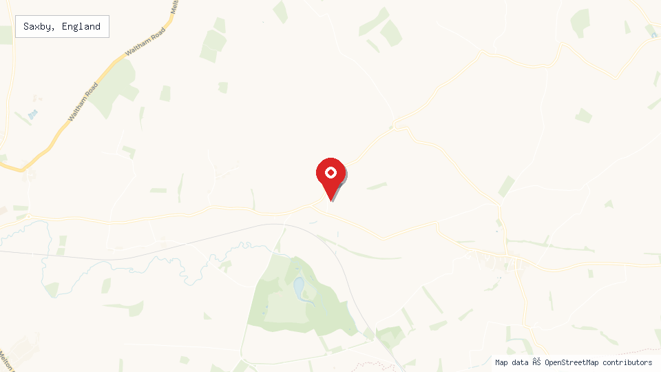 Street map of Saxby, England with location pin