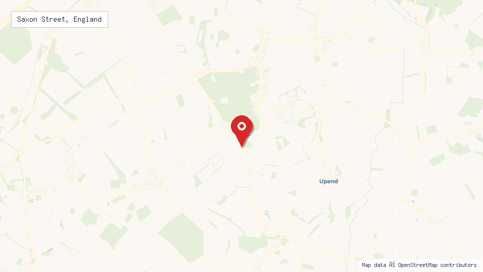 Street map of Saxon Street, England with location pin