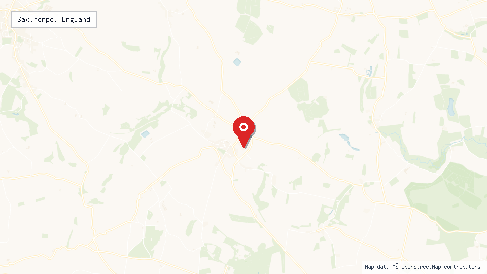 Street map of Saxthorpe, England with location pin