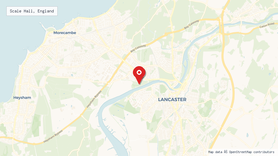 Street map of Scale Hall, England with location pin