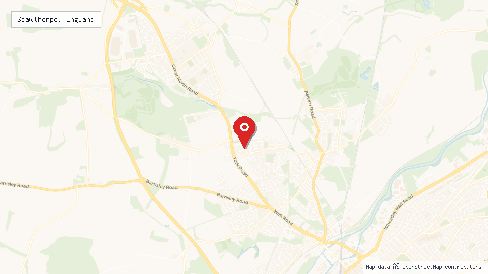 Street map of Scawthorpe, England with location pin