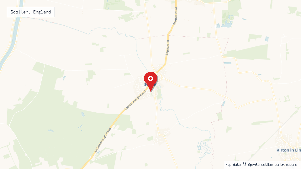 Street map of Scotter, England with location pin