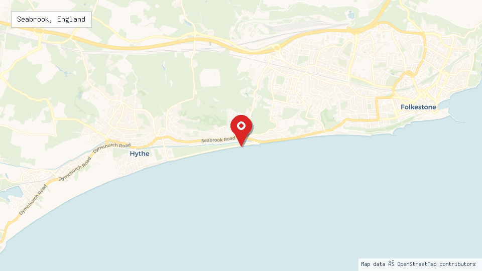 Street map of Seabrook, England with location pin