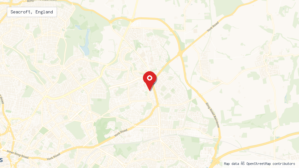 Street map of Seacroft, England with location pin