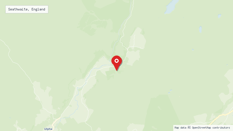 Street map of Seathwaite, England with location pin
