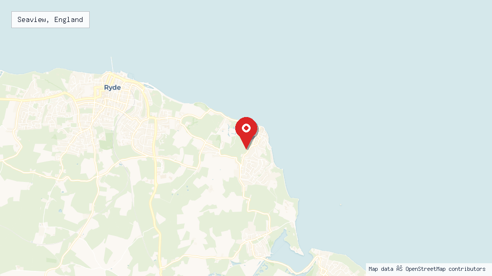 Street map of Seaview, England with location pin