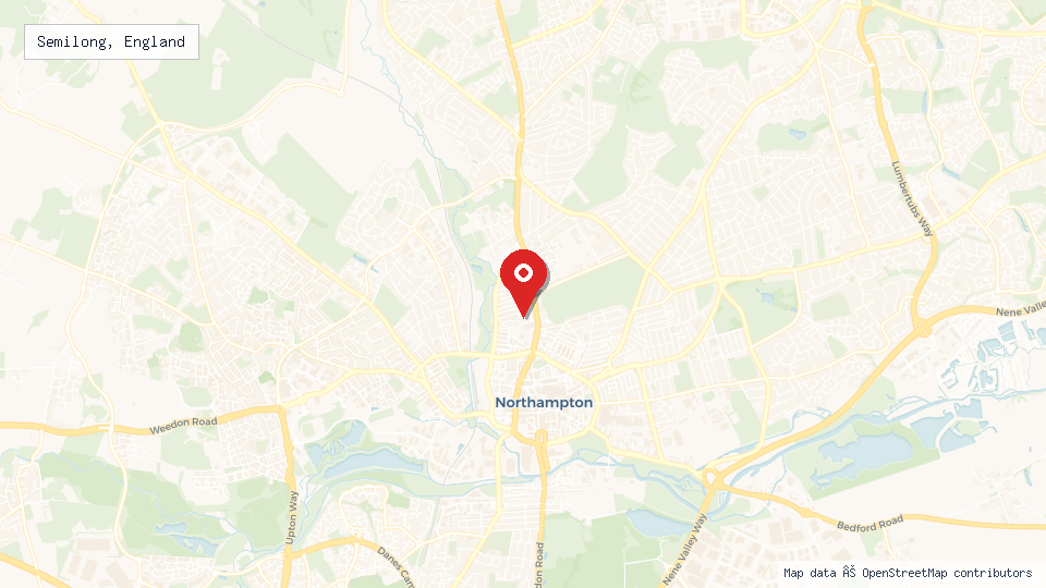 Street map of Semilong, England with location pin